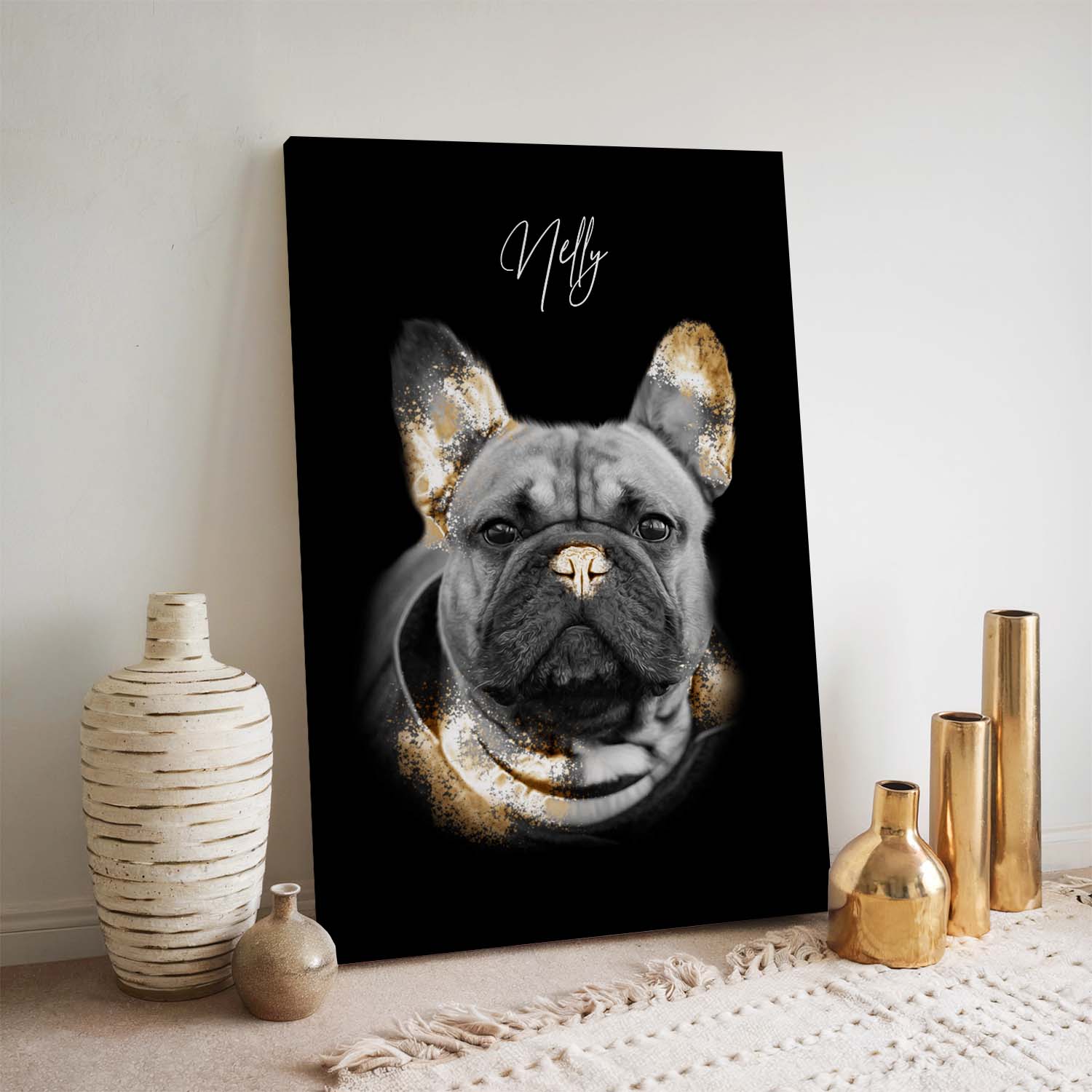 Leinwandbild Hundeportrait Gold