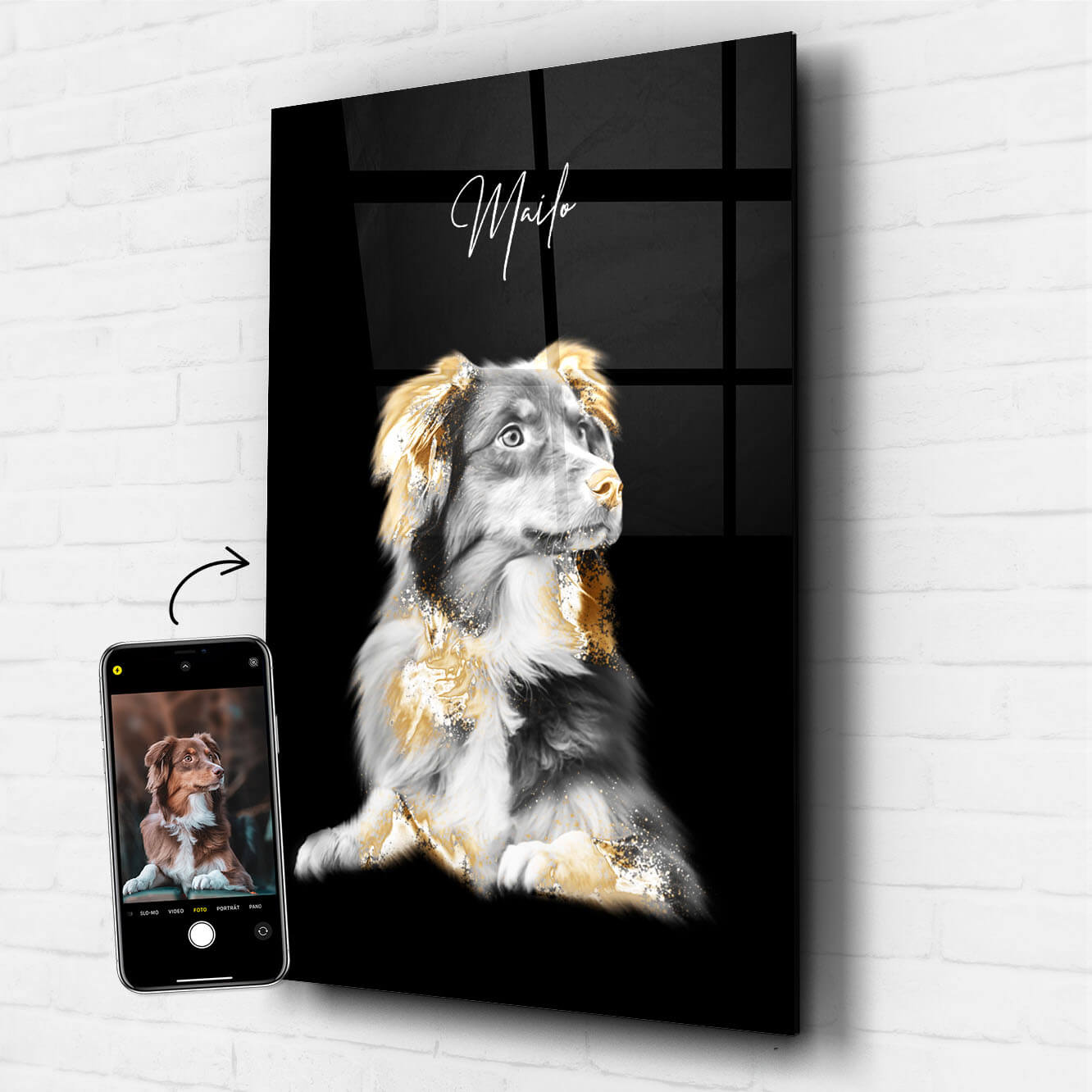 Personalisiertes Hundebild Acrylglas