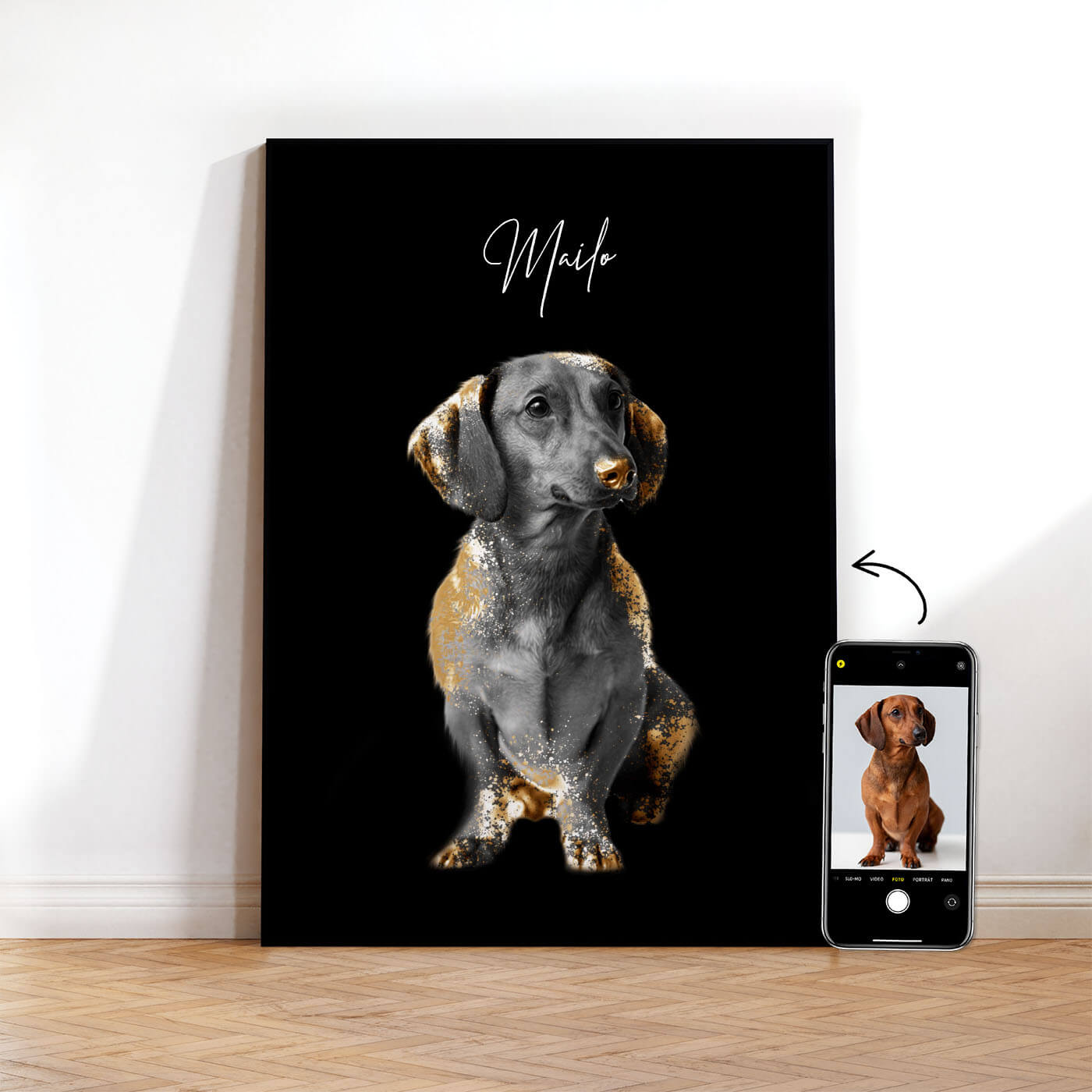 Personalisiertes Hundeportrait Poster