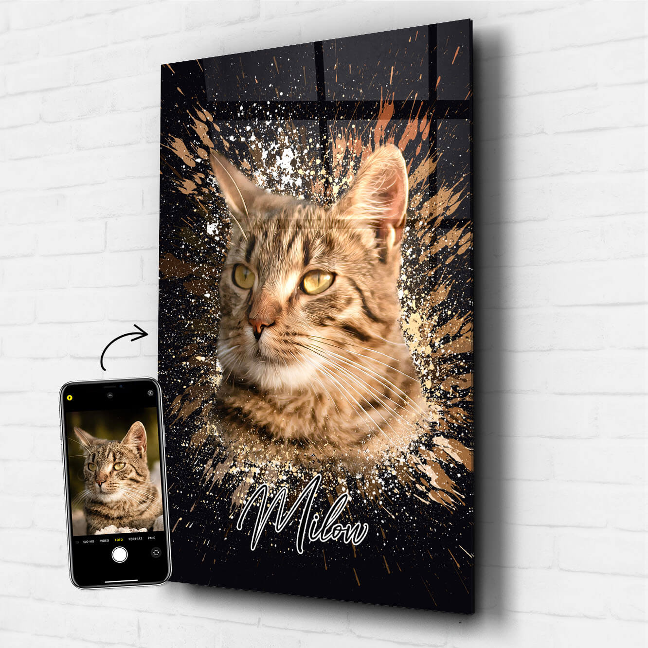 Acrylglasbild Andenken Geschenk Katzenportrait