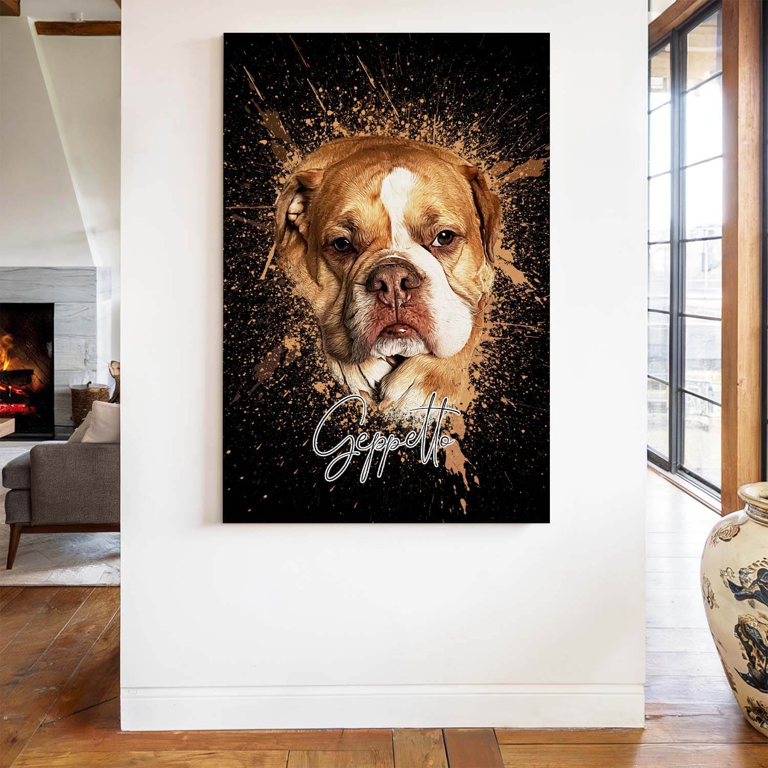 Hundeportrait als Geschenk Leinwand
