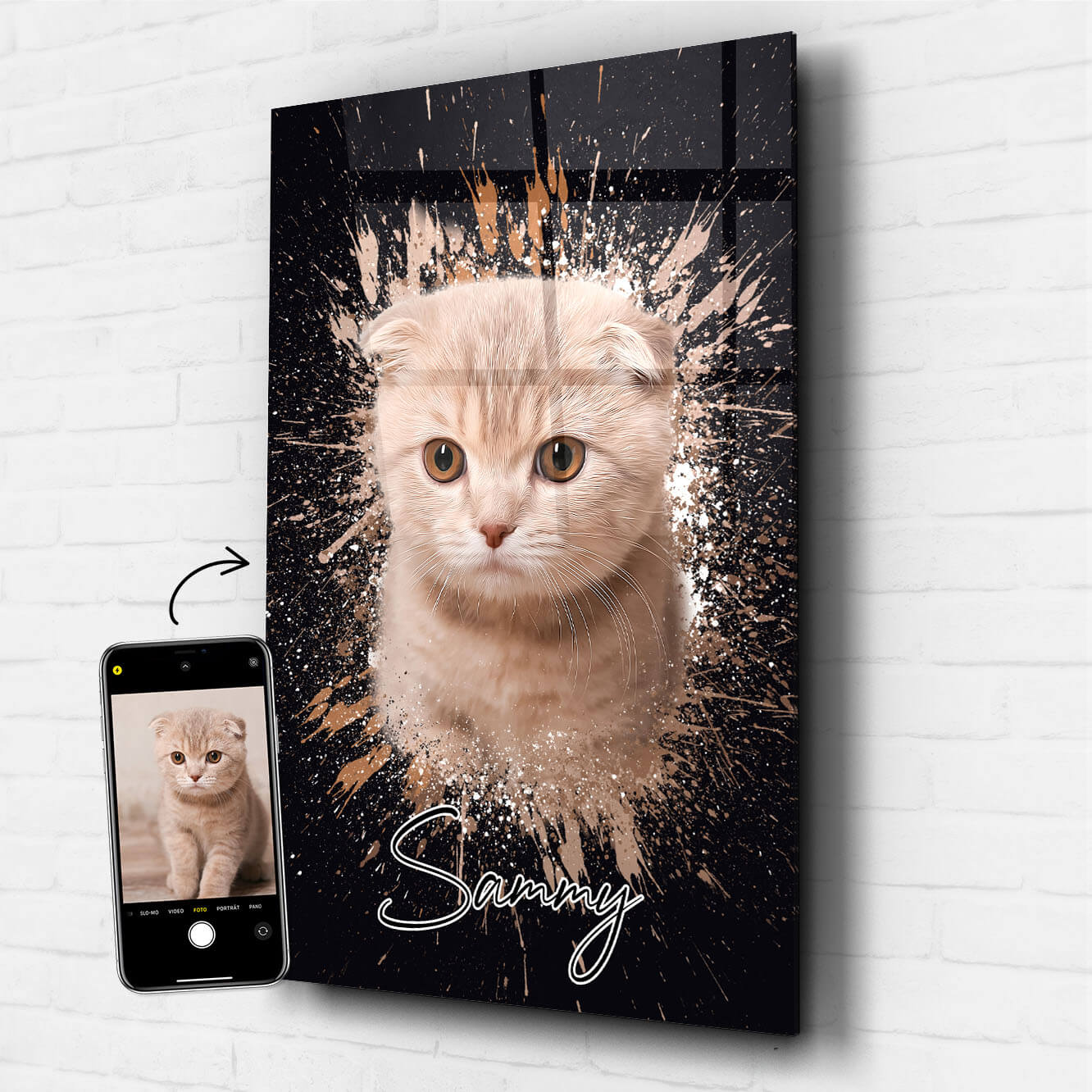 Katzenportrait auf Acrylglas Graffiti
